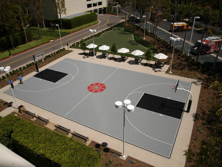 Business Park Basketball Court With 2500 Sf Green