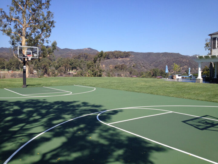Painted Basketball Court Sports West Construction Pacific Palisades Berman 40 X 70