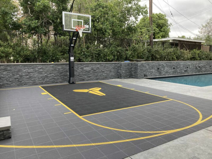 Grey Outside Basketball Court